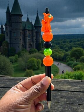 Handcrafted 3D Orange Dragon Pen